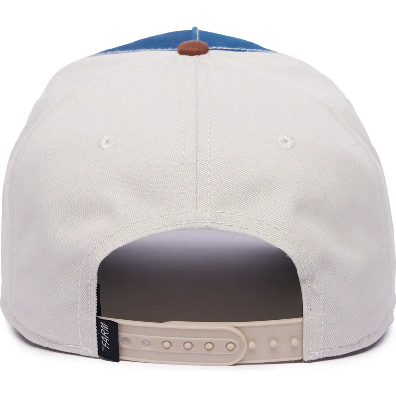 blaue-weisse-und-braune-curved-cap-snapback-bulldogge-tough-bully-100-the-farm-all-over-canvas-von-goorin-bros