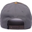 braune-graue-und-orangefarbene-curved-cap-snapback-wolf-lone-wolf-100-the-farm-all-over-canvas-von-goorin-bros
