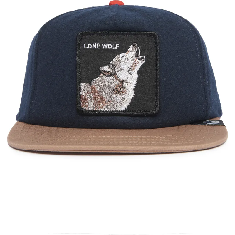 sapkak-lapos-sotetkek-snapback-marron-lone-wolf-one-pack-the-farm-flats-the-farm-goorin-bros