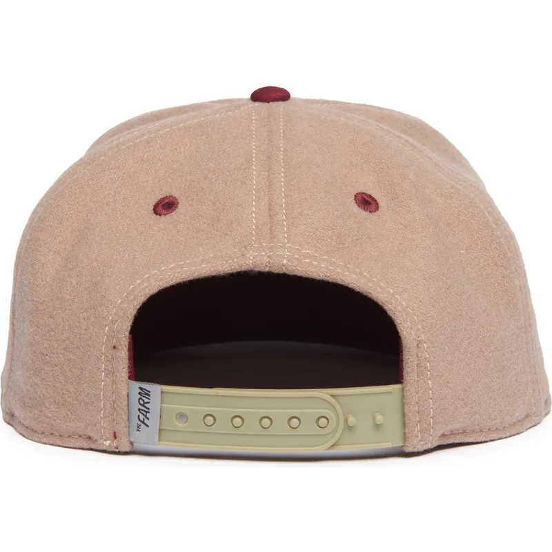 braune-und-rote-flache-snapback-kappe-pferd-stallion-free-rider-the-farm-flats-von-goorin-bros