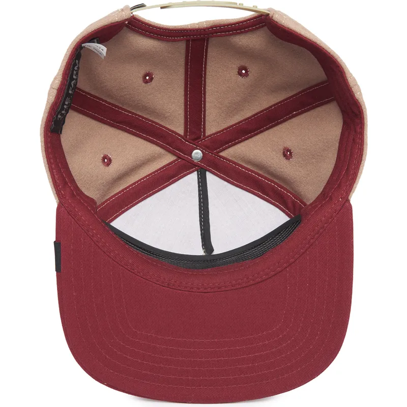 braune-und-rote-flache-snapback-kappe-pferd-stallion-free-rider-the-farm-flats-von-goorin-bros