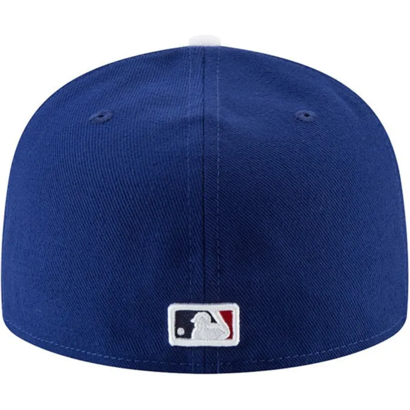 blaue-flache-angepasste-59fifty-authentic-on-field-game-kappe-der-los-angeles-dodgers-mlb-von-new-era