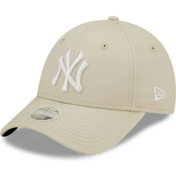 Cap ívelt бежов регулируема лента 9FORTY League Essential New York Yankees MLB New Era
