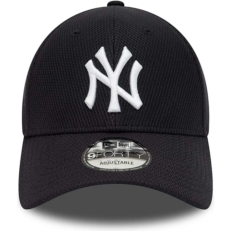 marineblaue-verstellbare-curved-cap-9forty-diamond-era-essential-der-new-york-yankees-mlb-von-new-era