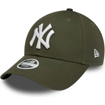 Grön justerbar böjd keps för dam 9FORTY League Essential New York Yankees MLB från New Era