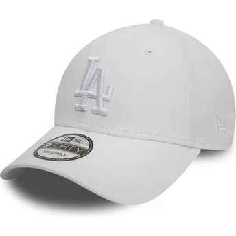 Weiße verstellbare Curved Cap mit weißem Logo 9FORTY League Essential der Los Angeles Dodgers MLB von New Era
