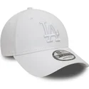 weisse-verstellbare-curved-cap-mit-weissem-logo-9forty-league-essential-der-los-angeles-dodgers-mlb-von-new-era