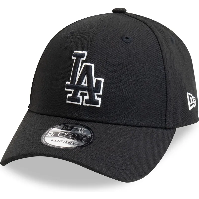 schwarze-verstellbare-curved-cap-9forty-pop-outline-der-los-angeles-dodgers-mlb-von-new-era