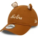 new-era-9forty-script-animal-verstellbare-braune-kinder-cap-mit-gebogenem-schirm
