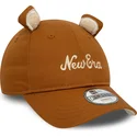 new-era-9forty-script-animal-verstellbare-braune-kinder-cap-mit-gebogenem-schirm