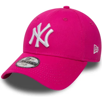 Sapkák ívelt rózsaszín állítható pánt gyereknek 9FORTY Essential New York Yankees MLB New Era