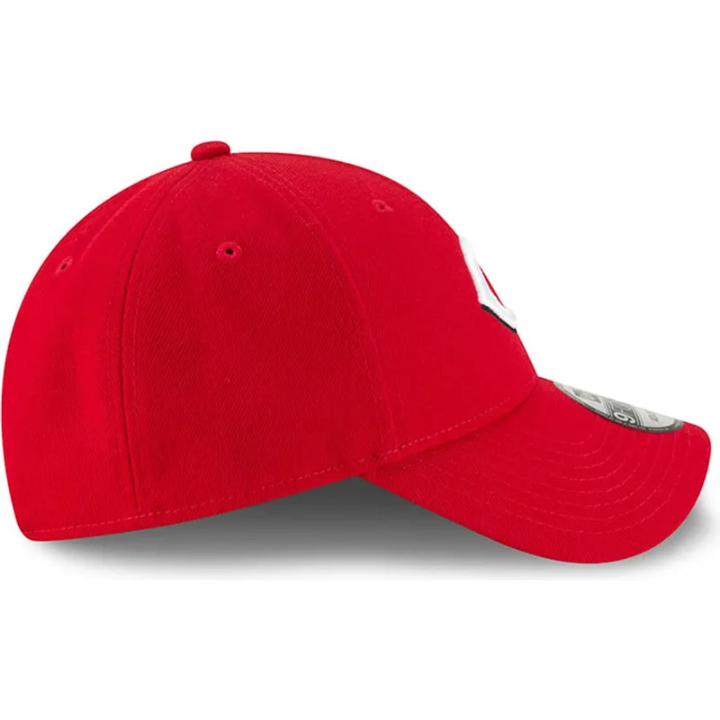 rote-verstellbare-curved-cap-9forty-the-league-der-cincinnati-reds-mlb-von-new-era