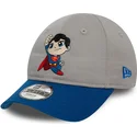 verstellbare-graue-und-blaue-superman-dc-comics-hero-kinderkappe-von-new-era