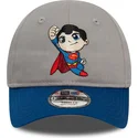 verstellbare-graue-und-blaue-superman-dc-comics-hero-kinderkappe-von-new-era