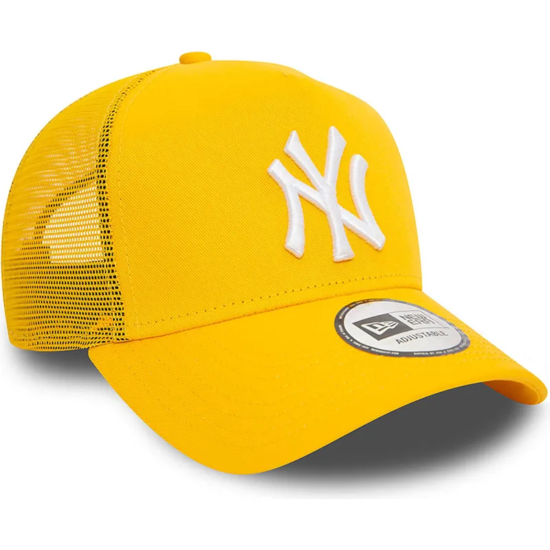 gelbe-trucker-cap-a-frame-league-essential-der-new-york-yankees-mlb-von-new-era