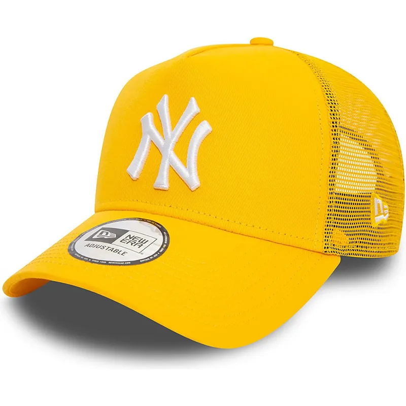 gelbe-trucker-cap-a-frame-league-essential-der-new-york-yankees-mlb-von-new-era