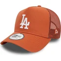 braune-trucker-kappe-a-frame-league-essential-der-los-angeles-dodgers-mlb-von-new-era