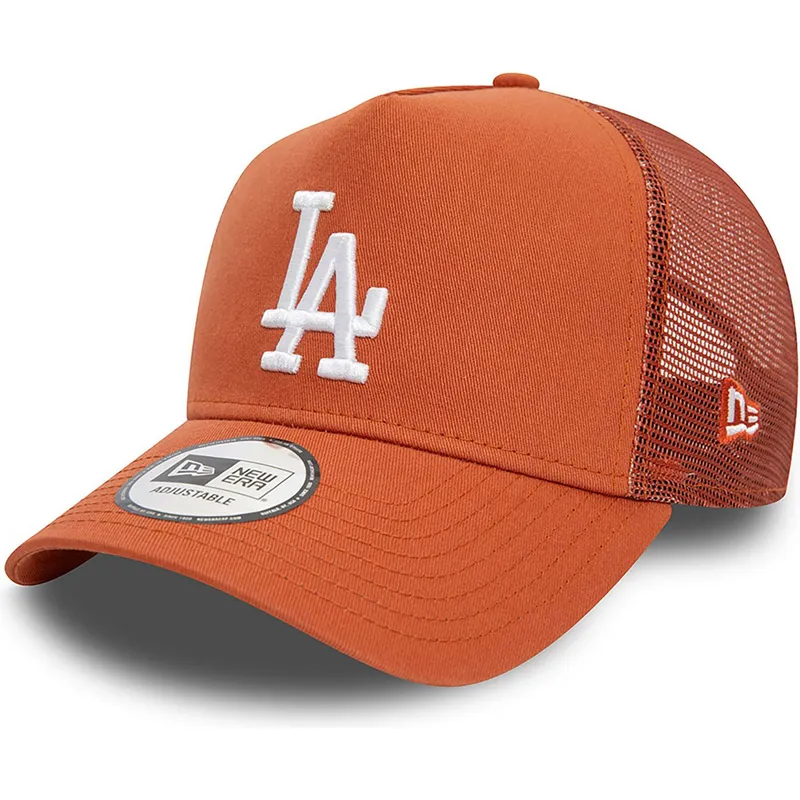 braune-trucker-kappe-a-frame-league-essential-der-los-angeles-dodgers-mlb-von-new-era