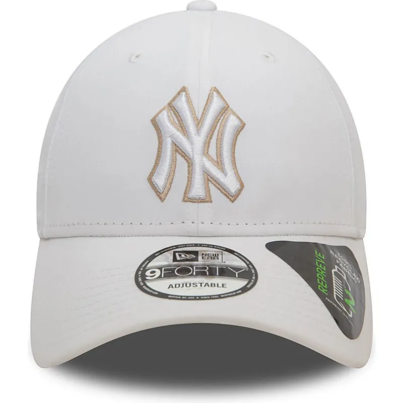 weisse-verstellbare-curved-cap-9forty-repreve-outline-der-new-york-yankees-mlb-von-new-era