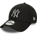 schwarze-verstellbare-curved-cap-9forty-seasonal-infill-der-new-york-yankees-mlb-von-new-era