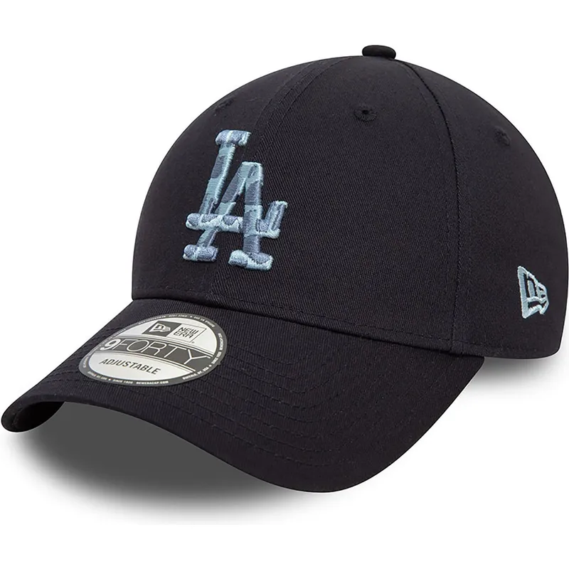 marineblaue-verstellbare-curved-cap-9forty-animal-infill-der-los-angeles-dodgers-mlb-von-new-era