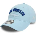 verstellbare-blaue-9twenty-kappe-mit-gebogenem-schirm-und-los-angeles-dodgers-mlb-wordmark-von-new-era