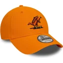 orangefarbene-verstellbare-curved-cap-9forty-hot-dog-character-von-new-era