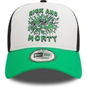 weiss-schwarz-grune-trucker-cap-a-frame-character-von-rick-and-morty-von-new-era