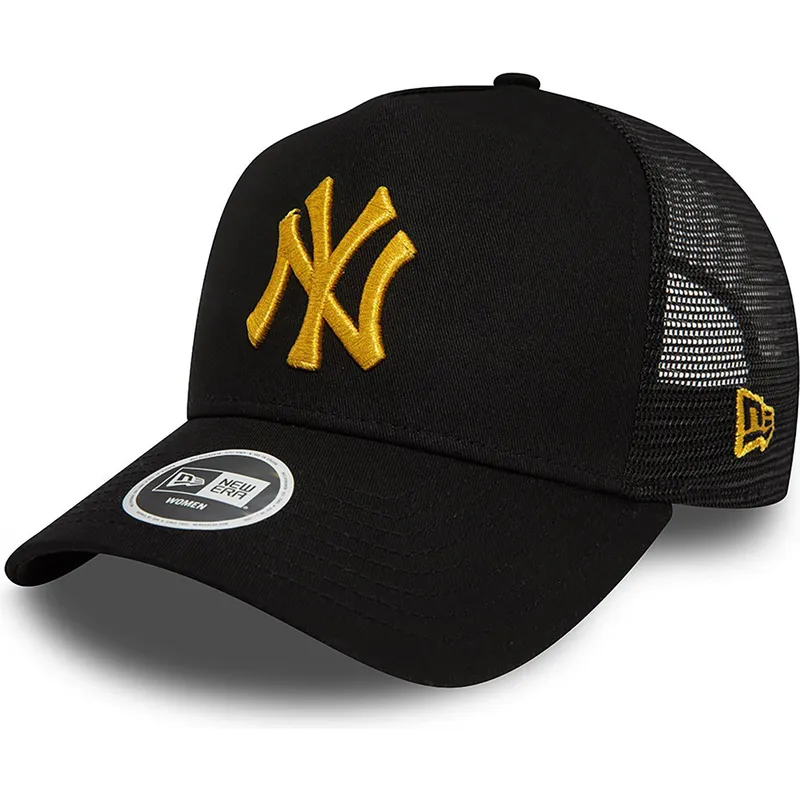 gorra-trucker-negra-para-mujer-con-logo-amarillo-a-frame-metallic-de-new-york-yankees-mlb-de-new-era