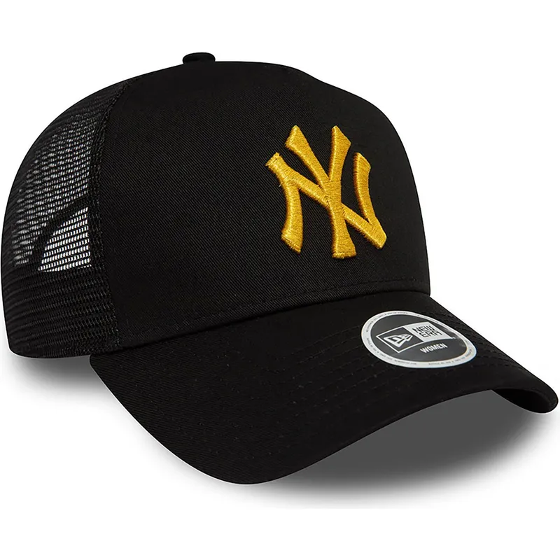 gorra-trucker-negra-para-mujer-con-logo-amarillo-a-frame-metallic-de-new-york-yankees-mlb-de-new-era