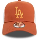 braune-und-weisse-trucker-kappe-a-frame-seasonal-infill-der-los-angeles-dodgers-mlb-von-new-era