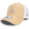 new-era-mlb-los-angeles-dodgers-a-frame-seasonal-infill-hellbraune-und-weisse-trucker-kappe