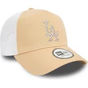 new-era-a-frame-seasonal-infill-los-angeles-dodgers-mlb-light-brown-and-white-trucker-hat