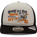 schwarz-weisse-trucker-kappe-american-ride-or-die-9fifty-retro-crown-a-frame-von-new-era