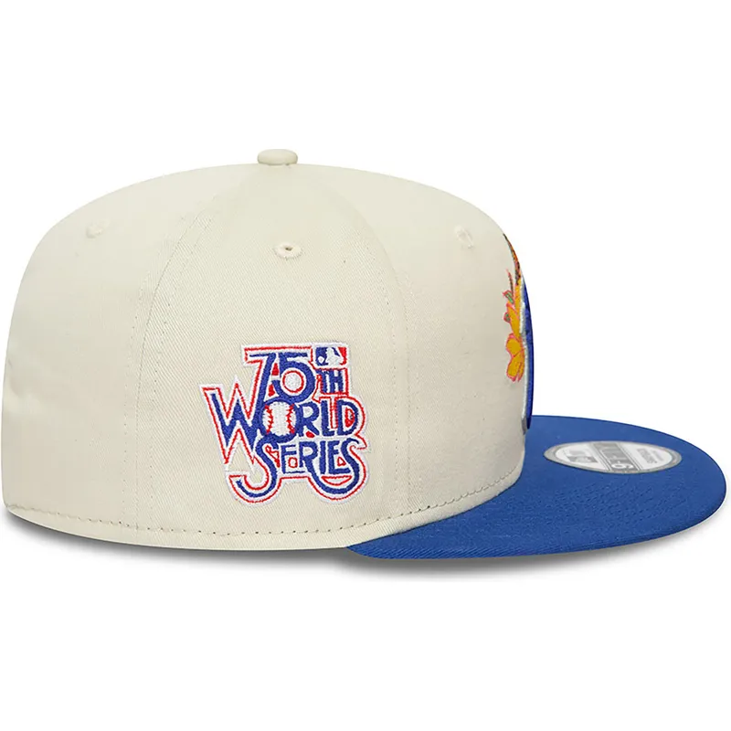 weisse-und-blaue-flache-snapback-kappe-9fifty-floral-der-new-york-yankees-mlb-von-new-era
