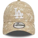 braune-verstellbare-curved-cap-9forty-summer-all-over-print-der-los-angeles-dodgers-mlb-von-new-era