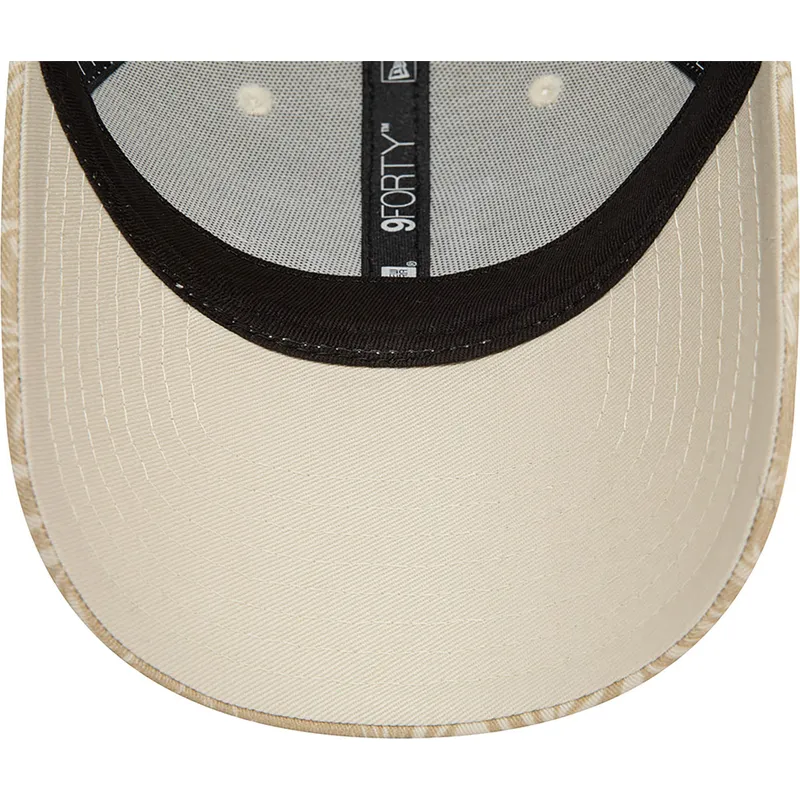 braune-verstellbare-curved-cap-9forty-summer-all-over-print-der-los-angeles-dodgers-mlb-von-new-era