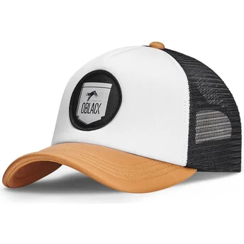 Trucker-Cap weiß, schwarz und beige Classic von Oblack