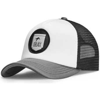 Gorra trucker vit, svart och grå Classic från Oblack