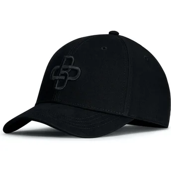 Schwarze verstellbare Baseball-Cap mit gebogenem Schirm und schwarzem Logo Baseball Peach von Oblack