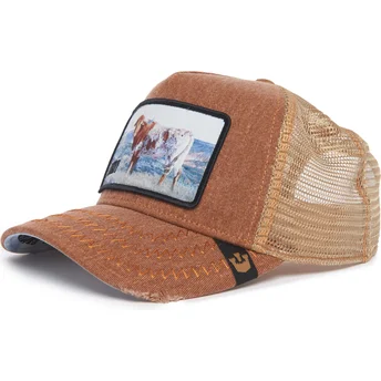 Trucker-keps brun oxe Horny Model No. H02NY Rodeo The Farm från Goorin Bros.