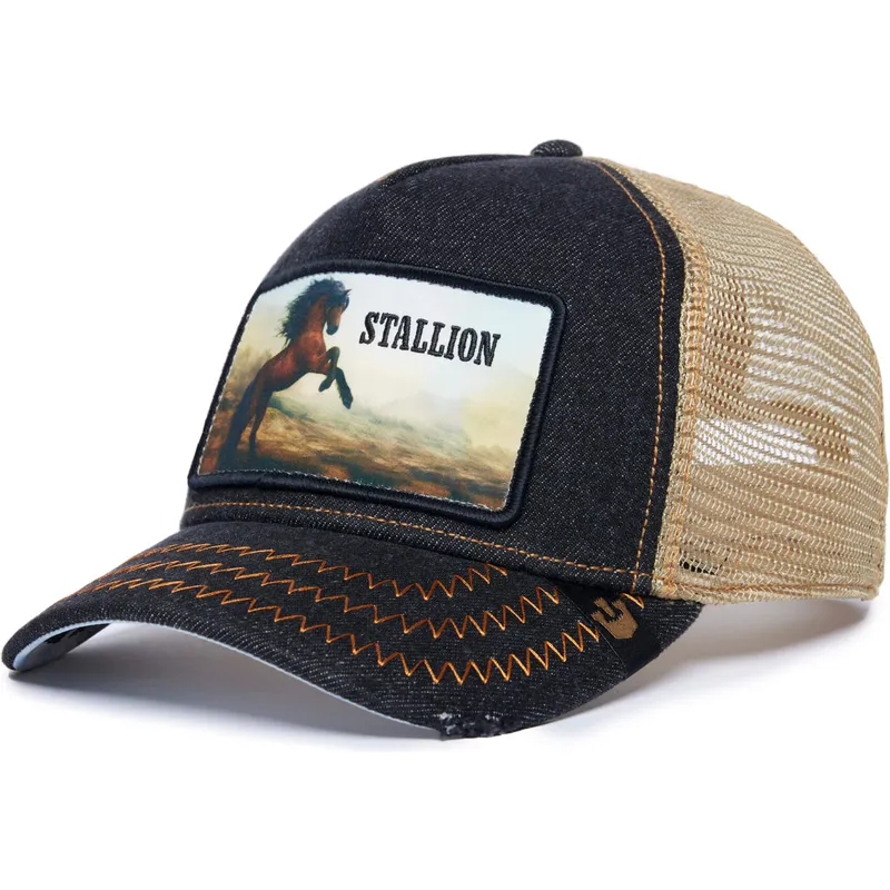 svart-och-beige-trucker-keps-hast-stallion-model-no-5741110n-rodeo-the-farm-fran-goorin-bros
