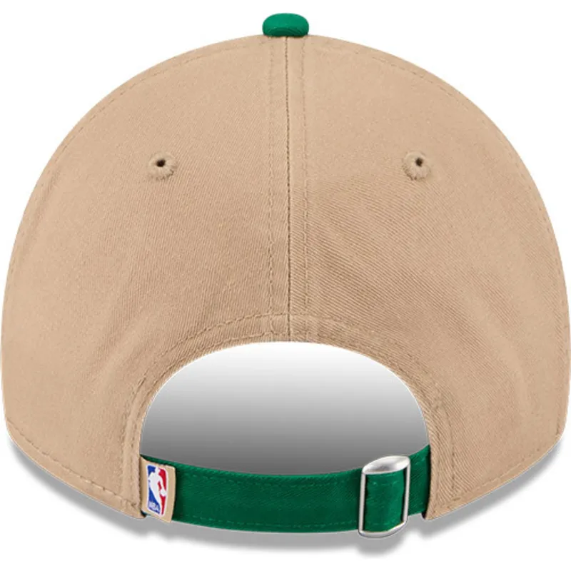 braune-und-grune-verstellbare-curved-cap-9twenty-draft-2024-der-boston-celtics-nba-von-new-era