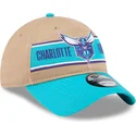charlotte-hornets-nba-9twenty-draft-2024-verstellbare-braun-blaue-kappe-mit-gebogenem-schirm-von-new-era