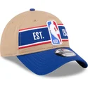 braune-und-blaue-verstellbare-curved-cap-9twenty-draft-2024-von-nba-von-new-era