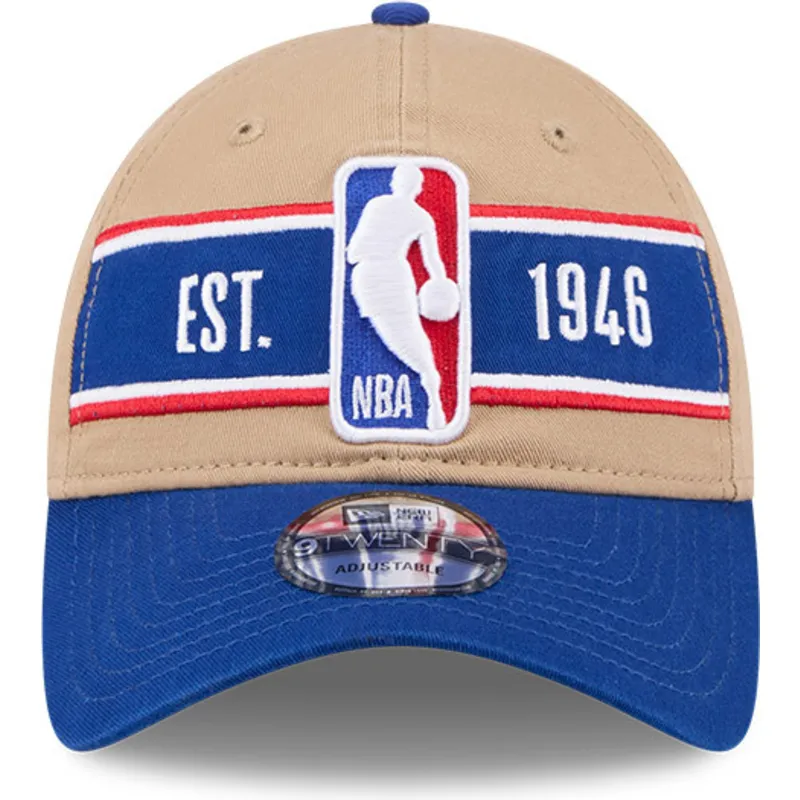 brun-och-bla-bojd-justerbar-keps-9twenty-draft-2024-fran-nba-av-new-era