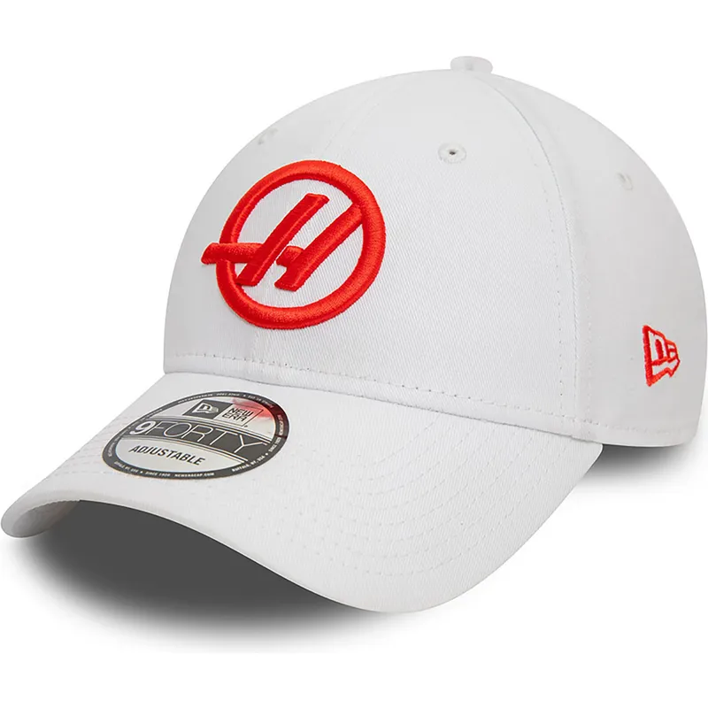 weisse-gebogene-snapback-kappe-9forty-von-haas-f1-team-formula-1-von-new-era