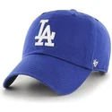 blaue-gebogene-kappe-der-los-angeles-dodgers-mlb-clean-up-von-47-brand