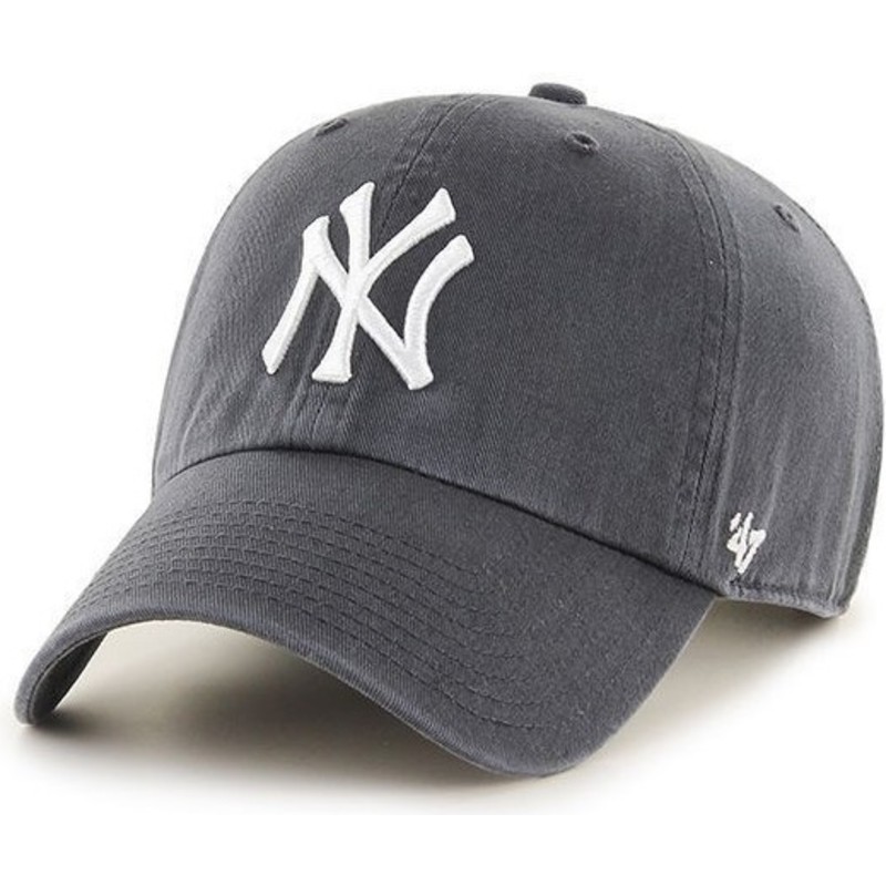 47-brand-curved-brim-new-york-yankees-mlb-clean-up-cap-dunkelgrau