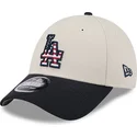 beige-und-marineblaue-gebogene-snapback-kappe-9forty-stretch-snap-4th-of-july-der-los-angeles-dodgers-mlb-von-new-era